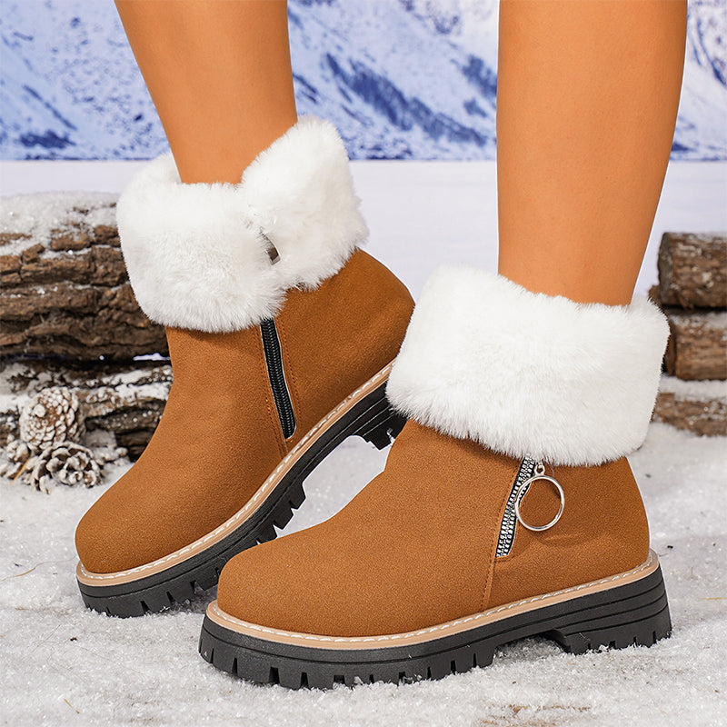 DREAM PAIRS Stivali Da Neve Per Bambini – Modelli Alla Caviglia, Foderati In Pelliccia Sintetica, Con Suola Antiscivolo In TPR
