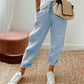 Pantaloni casual in cotone e lino per donna