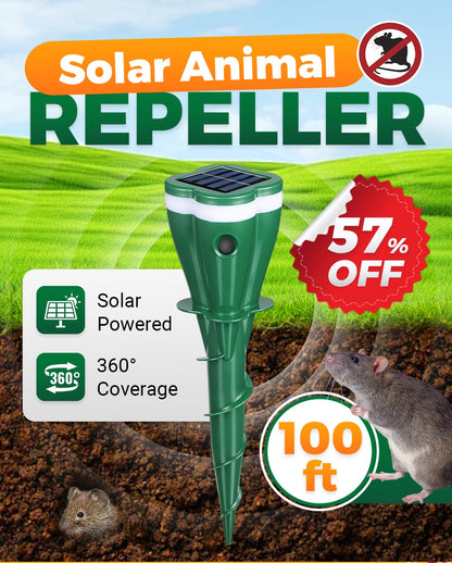 🌸Saldi di primavera: 50% di sconto☘️Repellente per talpe a vite, impermeabile e alimentato a energia solare