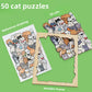 🎁Saldi natalizi 50% DI SCONTO🎅Puzzle in legno a forma di gatto in colori Morandi da 135 pezzi