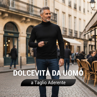 T-shirt a maniche lunghe slim fit a collo alto da uomo