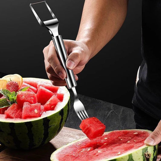 💥OFFERTA SPECIALE: 2 al prezzo di 1🔥🍉 Preparazione della frutta senza fatica✨ Tagliafrutta e forchetta 2 in 1 – Per servire la frutta in modo facile e veloce! 🍓