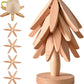 🎅Xmas Sales - 50% OFF🎄✨Natural Tree Trivet Set - 4 Wooden Trivets & 1 Stand Like a Christmas Tree
