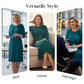 💥Nuovi arrivi: 50% di sconto💥Abito midi da donna con maniche a 3/4, pieghe e cintura