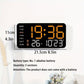 Grande orologio da parete digitale con display a LED, datario e termometro, regalo ideale per anziani, decorazione per soggiorno e camera da letto