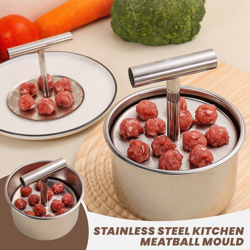 Stampo Per Polpette E Polpette Di Riso In Acciaio Inox – Pinza Antiadherente Con Impugnatura Ergonomica (Blu)