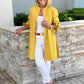 Giacca camicia da donna lunga in cotone tinta unita