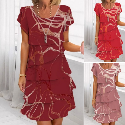 📢📢SCONTO DEL 60%!!⏰Elegante abito con volant da donna
