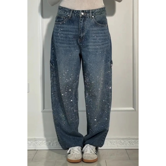 👖OFFERTA ULTIMO GIORNO - SCONTO DEL 60%✨️💐 Jeans dritti da donna con strass✨