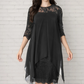 📢📢50% DI SCONTO!! ⏰Abito Elegante da Donna con Orlo Asimmetrico e Pizzo🌺