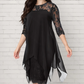📢📢50% DI SCONTO!! ⏰Abito Elegante da Donna con Orlo Asimmetrico e Pizzo🌺