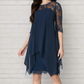 📢📢50% DI SCONTO!! ⏰Abito Elegante da Donna con Orlo Asimmetrico e Pizzo🌺