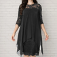 📢📢50% DI SCONTO!! ⏰Abito Elegante da Donna con Orlo Asimmetrico e Pizzo🌺