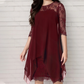 📢📢50% DI SCONTO!! ⏰Abito Elegante da Donna con Orlo Asimmetrico e Pizzo🌺
