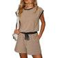 Top da donna a righe con maniche lunghe e pantaloncini, set da 2 pezzi