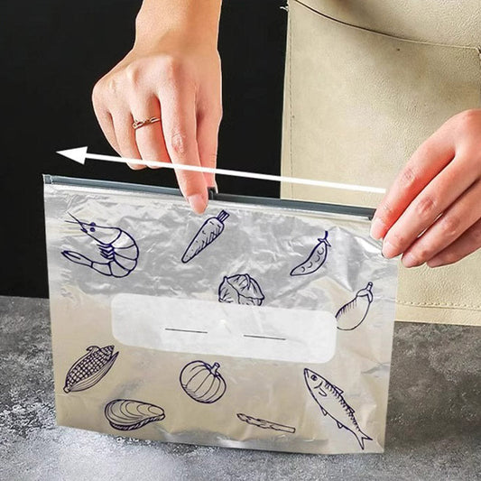 🔥Best seller mondiale🍗 Offerta limitata! Compra 3 e ricevi 2 in omaggio🥦Sacchetti riutilizzabili in alluminio sigillabili per la conservazione degli alimenti