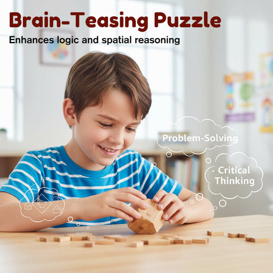 🔥 SCONTO DEL 50%! ✨ Puzzle in legno Luban Lock - Stimola l'intelligenza spaziale, design in legno naturale, gioco educativo per tutta la famiglia 🧩🤲