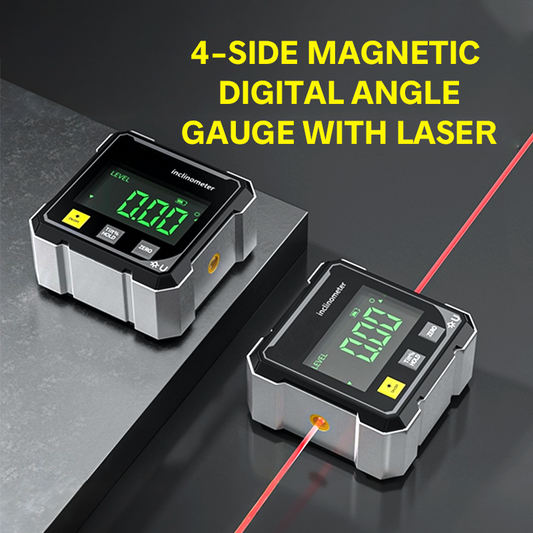 📢📢50% di sconto! 🔧 Goniometro Digitale Magnetico 4 Lati con Laser – Precisione ±0,2°, Magnetico 360° & Display Chiaro! 💡