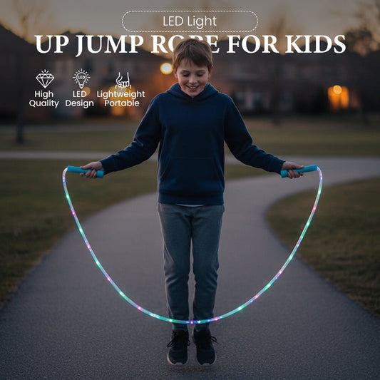 📢📢Acquista 1 ricevi 1 gratis! ⏰Corda per saltare con luci LED per bambini – 3 modalità luminose, lunghezza regolabile e manici antiscivolo! ⏰✨👧