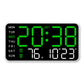 Grande orologio da parete digitale con display a LED, datario e termometro, regalo ideale per anziani, decorazione per soggiorno e camera da letto
