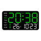 Grande orologio da parete digitale con display a LED, datario e termometro, regalo ideale per anziani, decorazione per soggiorno e camera da letto
