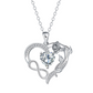 Collana con pendente Infinity Love Heart & Rose