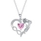 Collana con pendente Infinity Love Heart & Rose