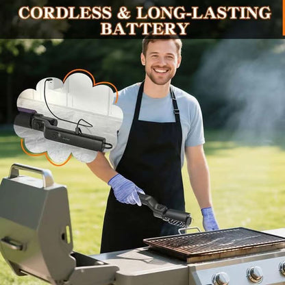 Spazzola elettrica senza fili per la pulizia del barbecue
