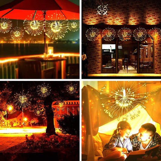 🥳SVENDITA CALDA 2026🥳💞OLTRE 50.000 PEZZI VENDUTI!❤️ SCONTO DEL 50%!Catena luminosa solare a forma di fuochi d'artificio per giardini e feste