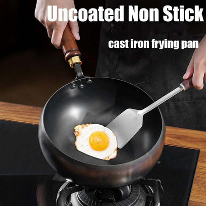 🔥Pentola in ghisa spessa senza rivestimento con coperchio – Distribuzione uniforme del calore, ghisa resistente e perfetta per la cottura lenta🥘