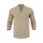 Maglietta Henley casual da uomo