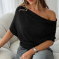 👚 Top asimmetrico da donna con maniche a pipistrello e spalle scoperte – Elegante e confortevole 🦇✨