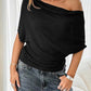 👚 Top asimmetrico da donna con maniche a pipistrello e spalle scoperte – Elegante e confortevole 🦇✨