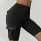 Pantaloncini sportivi a vita alta con effetto modellante e tasche