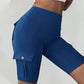 Pantaloncini sportivi a vita alta con effetto modellante e tasche