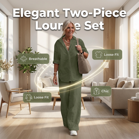 Set due pezzi da donna in cotone e lino