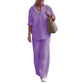 Set due pezzi da donna in cotone e lino