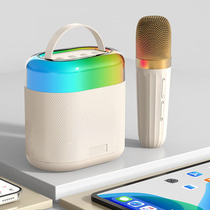 Apparecchio per karaoke portatile con 2 microfoni wireless