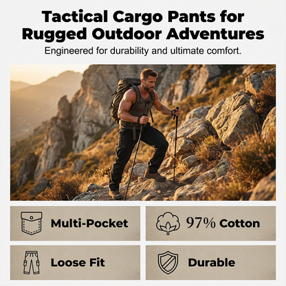 Pantaloni cargo tattici da uomo in cotone