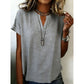 Top casual da donna con scollo a V e maniche corte
