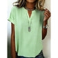 Top casual da donna con scollo a V e maniche corte