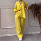 Completi da donna a due pezzi: camicia abbottonata e pantaloni