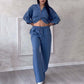 Completi da donna a due pezzi: camicia abbottonata e pantaloni