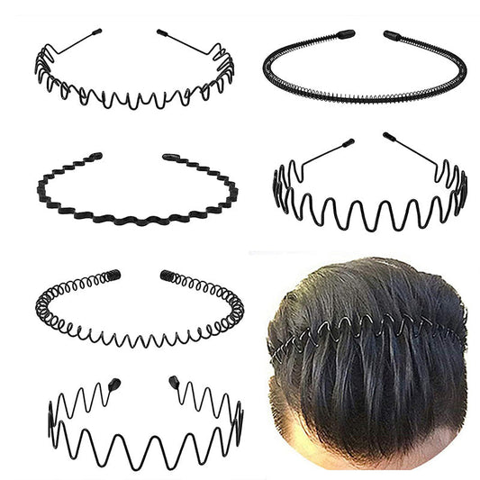 Fascia elastica per capelli in metallo, elegante e flessibile, ideale per lo sport e per lavarsi il viso