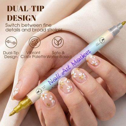 💅Set di pennarelli per nail art a doppia punta