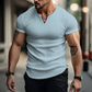 Camicia Henley slim fit a tinta unita da uomo