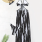 👙 OFFERTA A TEMPO LIMITATO: 50% DI SCONTO! ✨ Costume da bagno a due pezzi a righe – Lacci sul collo, dettagli ad anello, tessuto super elasticizzato 🌊