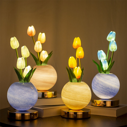 Elegante lampada da notte a forma di mazzo di tulipani