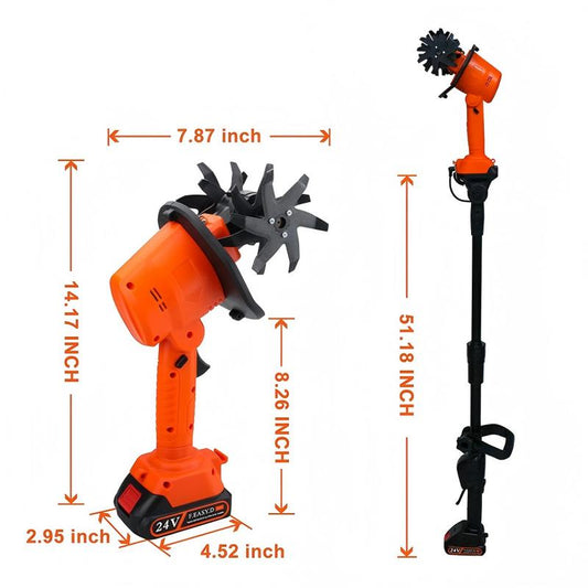 Set di Motozappa Elettrica Senza Fili Portatile e Ricaricabile