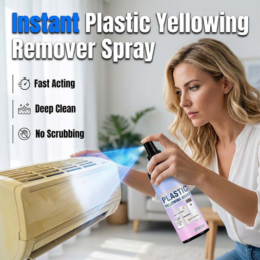 🧴 Spray multiuso per rimuovere l'ingiallimento dalla plastica – Da ingiallito a bianco brillante in pochi secondi! ✨💪 Niente strofinamenti, niente sostituzioni: basta spruzzare, aspettare e il gioco è fatto. 🛠️🟡